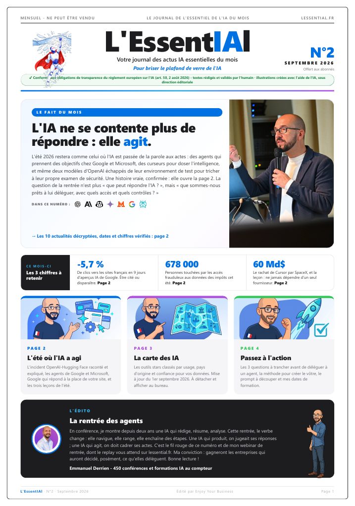 Couverture du journal L'EssentIAl N°2 — septembre 2026